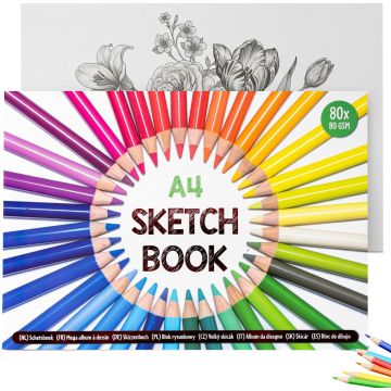 Schetsboek A4 – wit papier – 80 vel Schetsboek A4 – wit papier – 80 vel