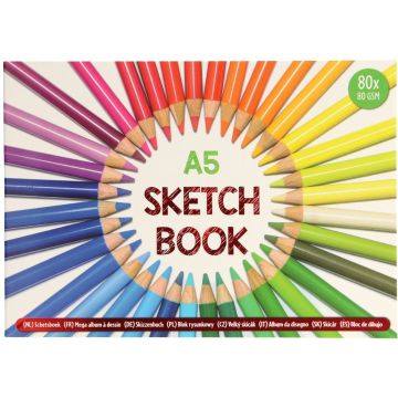 Schetsboek A5 - wit papier - 80 vel Schetsboek A5 - wit papier - 80 vel
