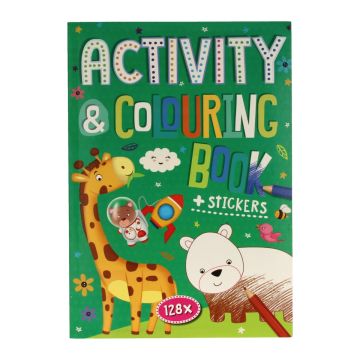 Kleur- en activiteitenboek - Jungle Dieren - 128 pagina's - met stickers