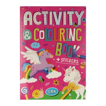 Kleur- en activiteitenboek - Unicorns - 128 pagina's - met stickers