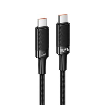 Hoco U153 USB-C naar USB-C Laadkabel – 100W – 1,2 m – Zwart