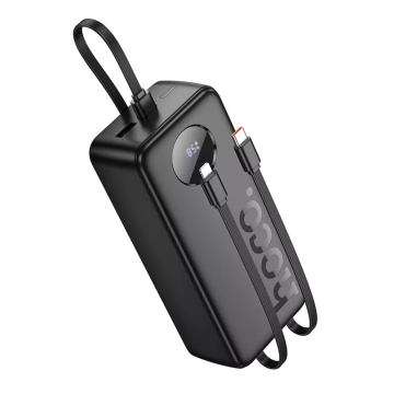 Hoco J132 Supercharge Powerbank met 3 geïntegreerde kabels - Zwart - 30.000mAh