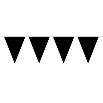 Effen Zwart vlaggenlijn - 10 meter
