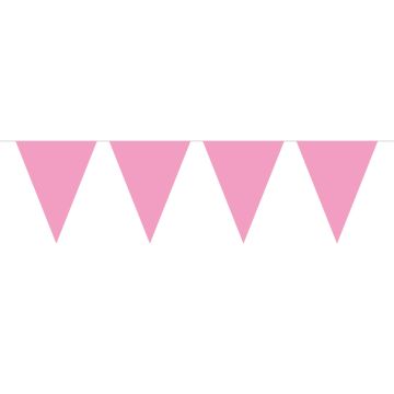 Effen Baby Roze Vlaggenlijn - 10 meter