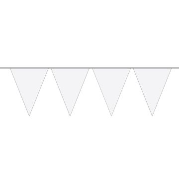 Witte effen slingers - 10 meter