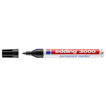 Edding 3000 Permanent Marker Zwart, 1.5-3mm, 10 Stuks