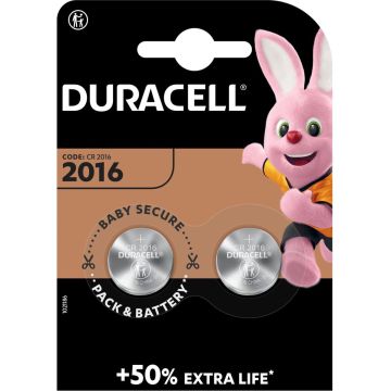 Duracell Lithium CR2016 Knoopcel (2-pack)