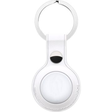 Hoco Protective Leather Keychain for Airtag - White