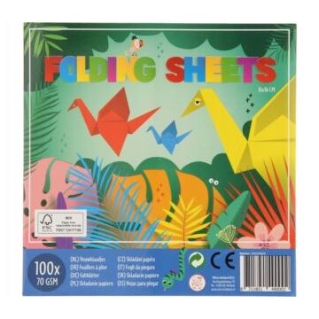 Vouwblaadjes Jungle Thema 12×12 cm – 100 vel – 5 kleuren