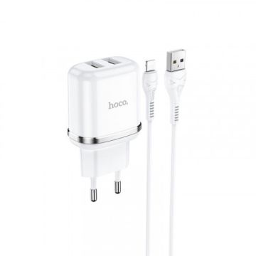 Hoco Duo Port Charger Set USB-C - Wit