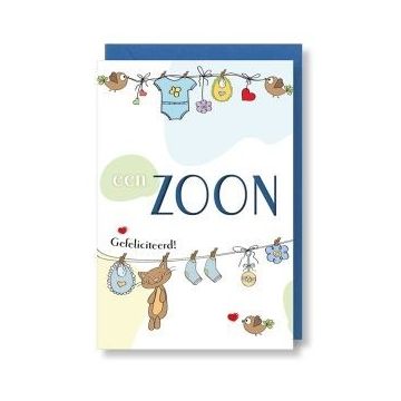 6 Wenskaarten met envelop - Zoon