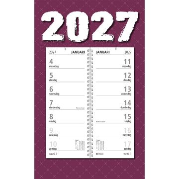 Omlegweekkalender 2027 - Week start op Maandag