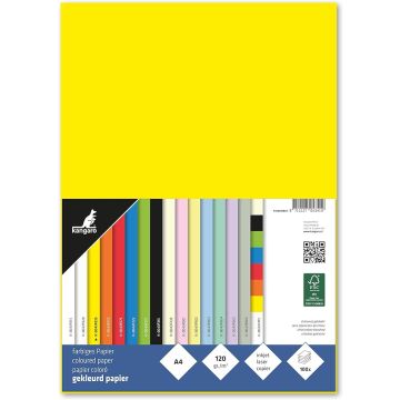 Papier Kangaro A4 120gr Geel Pak 100 Vel