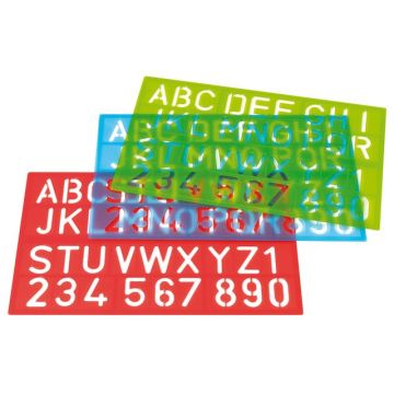 Westcott Sjablonen cijfers en letters assortie kleuren - 1 stuk
