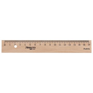 Aristo Liniaal 17 cm Hout met Metaalinleg