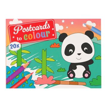 20 stuks Panda Wenskaarten om in te kleuren