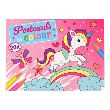 20 stuks Unicorn Wenskaarten om in te kleuren
