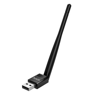 Hoco HI37 USB WiFi-adapter met Externe Antenne (WiFi4) - Zwart