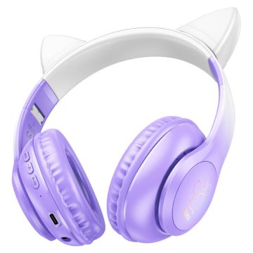 Hoco Bluetooth Hoofdtelefoon voor Kinderen - Paars
