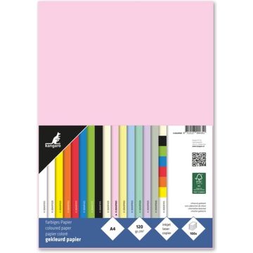 Papier Kangaro A4 120gr Pastel Roze Pak 100 Vel