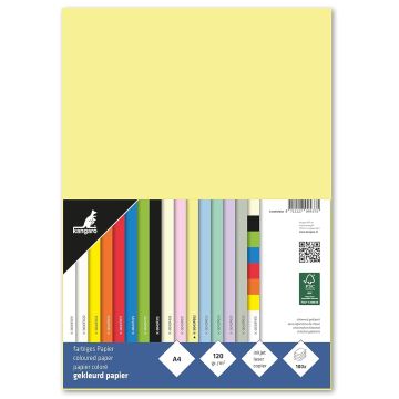 Papier Kangaro A4 120gr Pastel Geel Pak 100 Vel