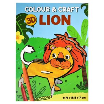 Kleur en knutsel je eigen 3D dier - Leeuw