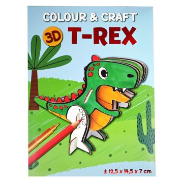 Kleur en knutsel je eigen 3D dier - T-rex
