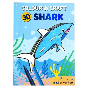 Kleur en knutsel je eigen 3D dier - Haai