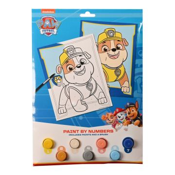 Schilderen op nummer - Paw Patrol - Rubble - inclusief verf en kwast