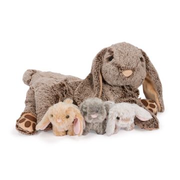 Noxxiez Pluche Familie - Mama Konijn met 3 baby's