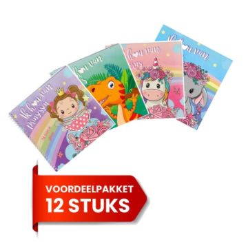 Kleur en Stickerboek - Voordeelpakket A - 12 stuks