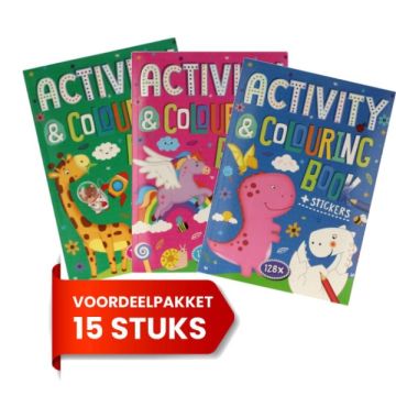 Kleur en Stickerboek - Voordeelpakket D - 15 stuks