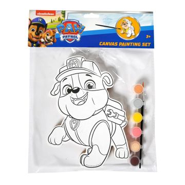 Canvas Paw Patrol - Rubble - inclusief verf en kwast