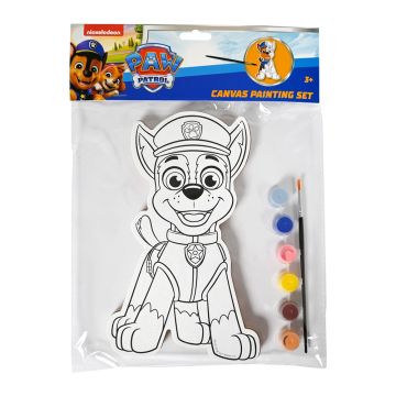 Canvas Paw Patrol - Chase - inclusief verf en kwast