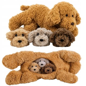 Noxxiez Pluche Familie - Mama Hond met 3 baby's