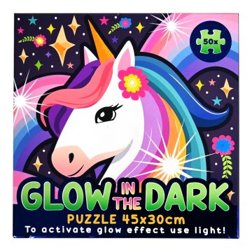 Glow in the dark puzzel - Unicorn