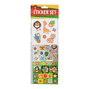 Set van 3 stickervellen - Jungle dieren