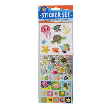 Set van 3 stickervellen - Zeedieren