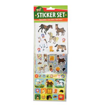 Set van 3 stickervellen - Paarden