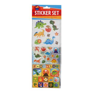 Set van 3 stickervellen - Dino's