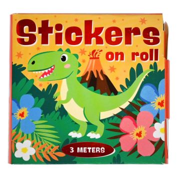 Stickers op rol - Dino's - Beloningsstickers - 3 meter