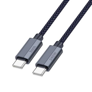 Hoco U134 USB-C naar USB-C Laadkabel – 240W – 1,8 m – Grijs
