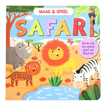 Maak & Speel kartonboek – Safari – Dieren uitdrukken